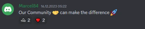 Nachricht eines Mitglieds im Happy-Arbitrage-Discord