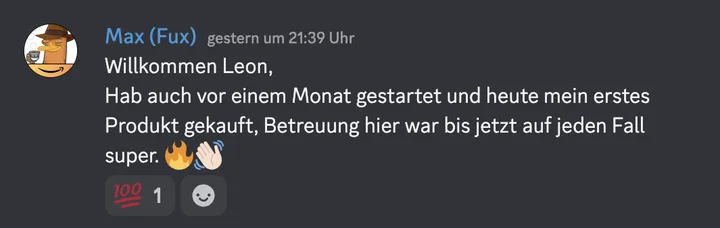 Nachricht eines Mitglieds im Happy-Arbitrage-Discord